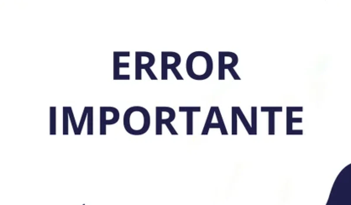 error importante